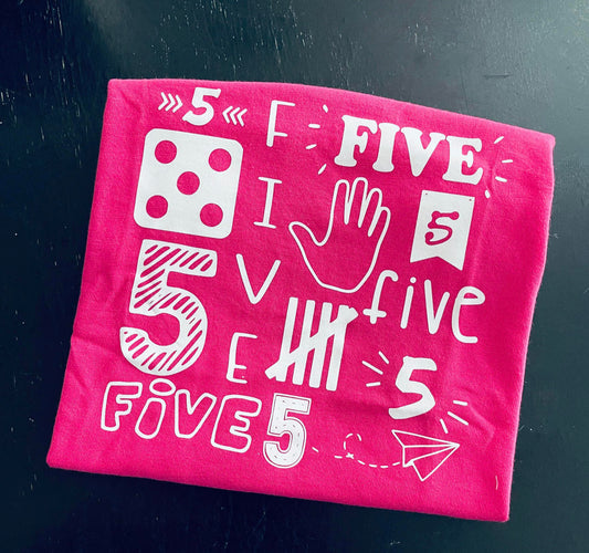 Five Birthday shirt, girls birthday shirt, 5th birthdayshirt , 5 shirt girl, five birthday shirt, girl birthday shirt,