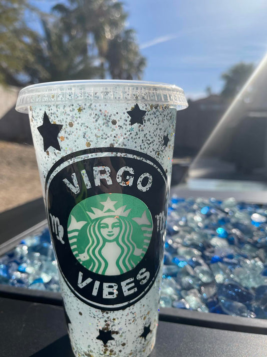 Virgo Vibes Starbucks reusable cup, Starbucks, personalized cups, zodiac, birthday cup, zodiac sign, Virgo
