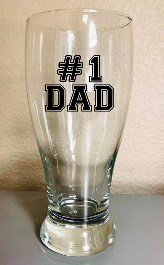 Number 1 dad mug, dad beer glass, new dad gift from wife, new dad gift from baby, Christmas gift for dad