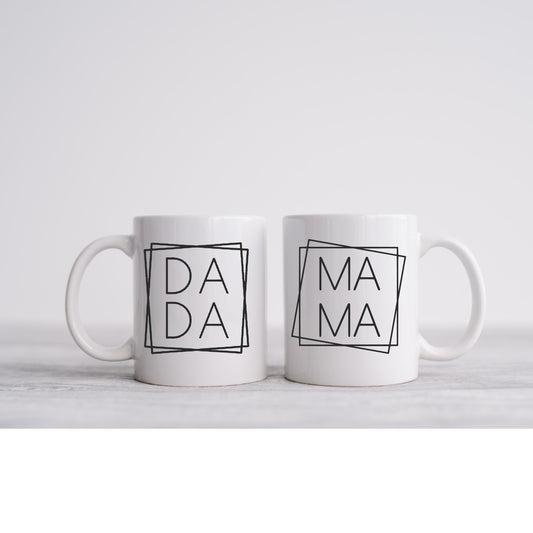 Mama and Dada cup, dada coffee mug, mama coffee cup, new parents gift, new dad gift, new mom gift, mom coffee mugs, Christmas gift for mom