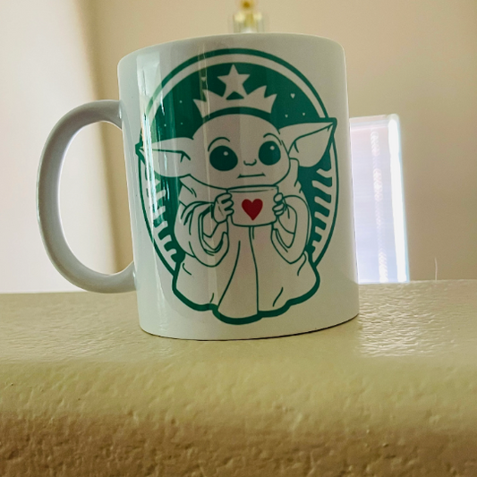 Baby Yoda Coffee Cup, the child, Valentines day,  starbucks style coffee cup, baby yoda, star wars, disney, coffee cup, love,