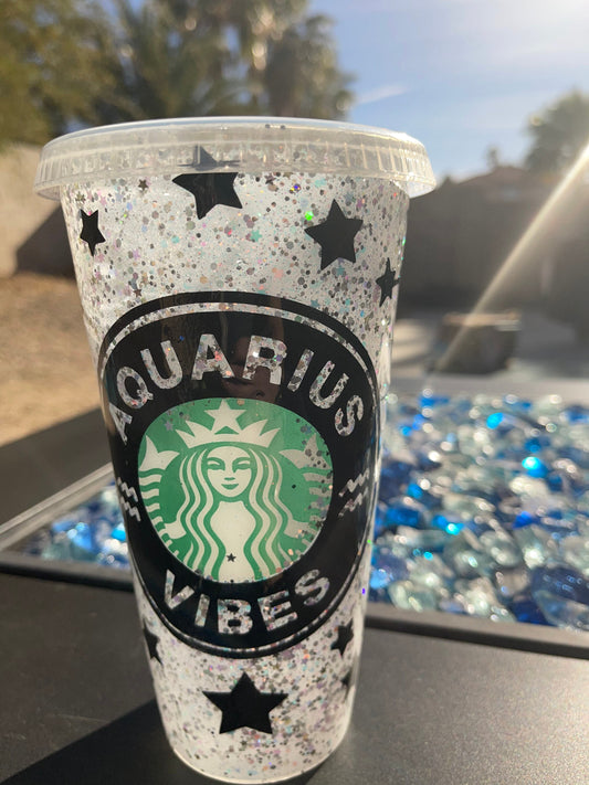 Aquarius Vibes Starbucks reusable cup, Starbucks, personalized cups, zodiac, birthday cup, zodiac sign, Aquarius