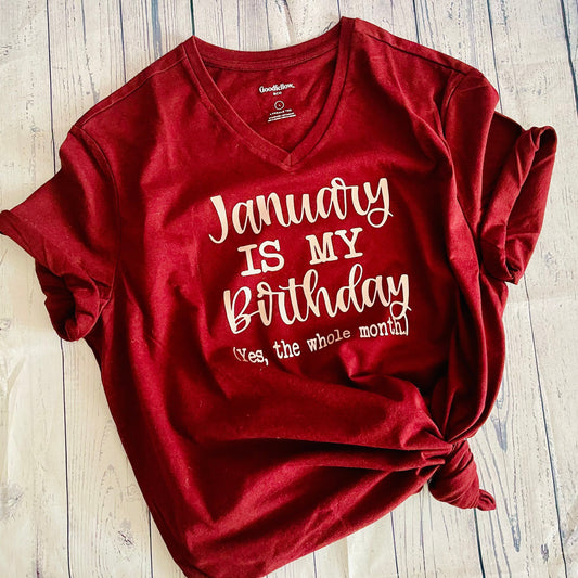 Birthday Month Shirt, January Shirt, January Birthday shirt, girls birthday shirt, birthday adult shirt, month birthday shirt, birthday tee
